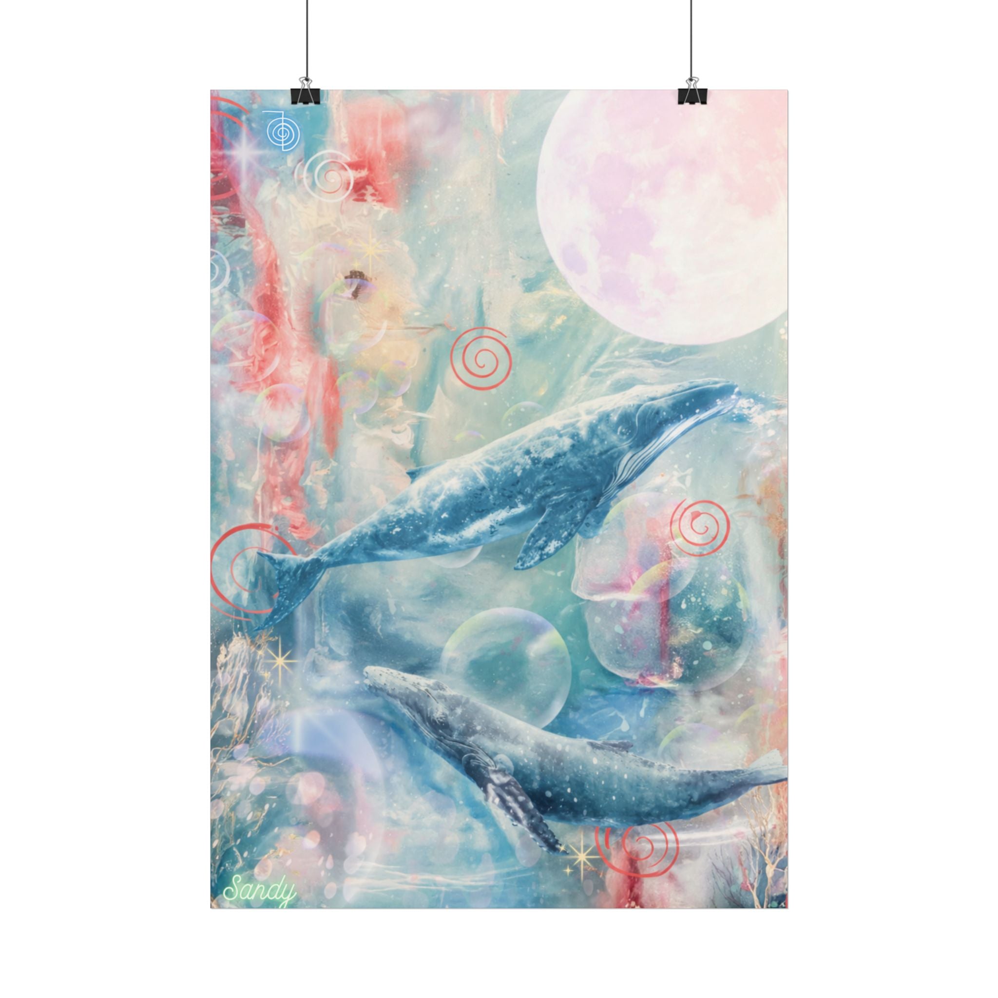 Valarnas stilla visdom- Dreamy Whale Moon Poster