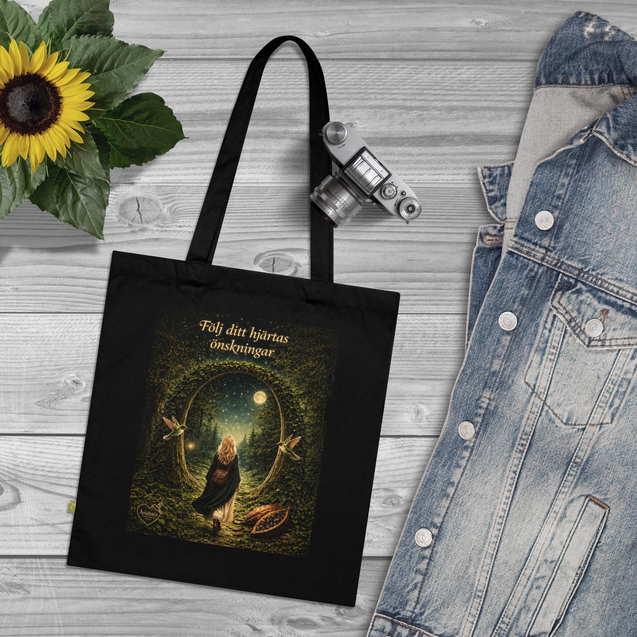 Ceremonial Cacao Tote Bag — Anahata Heart Design